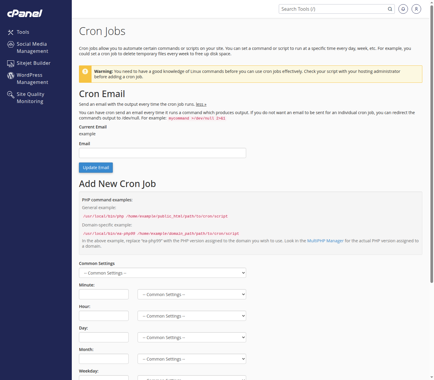 Cron Jobs in cPanel